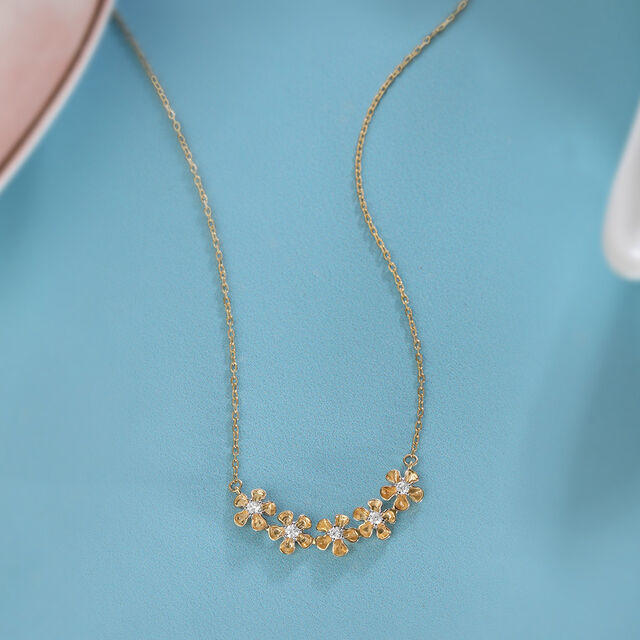 Lumina Blossom 14KT Gold & Diamond Necklace,,hi-res image number null