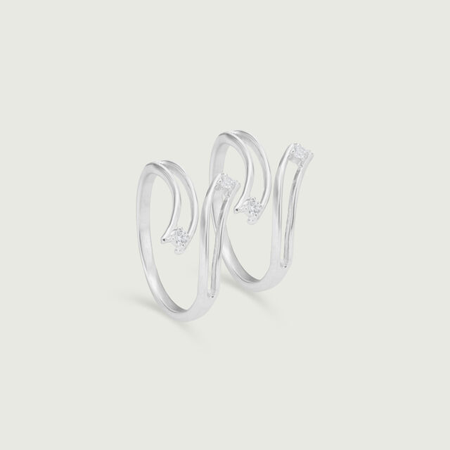 Graceful Curve Silver Toe Rings,,hi-res image number null