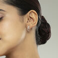 Draped Luxe Gold & Diamond Hoop Earrings,,hi-res view 2