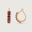 Scarlet Shine Garnet & Gold Hoop Earrings,,hi-res view 4