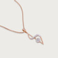 Graceful Twist Gold & Diamond Pendant,,hi-res view 3