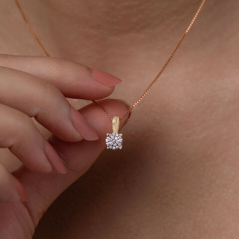 Dual Tone Gold & Diamond Pendant