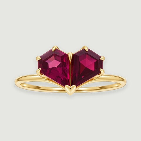 Romantic Faceted Pink Garnet Ring