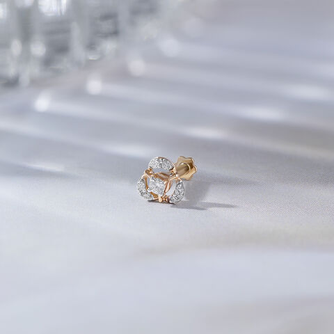 Glow Petite Gold and Diamond Nose Pin