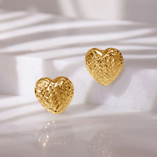 Buy Sparkling Heart 18KT Gold Stud Earrings Online Mia by Tanishq