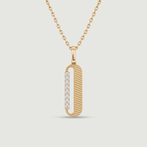 Sleek Linear Diamond Pendant