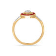 14 KT Yellow Gold Round Diamond Finger Ring,,hi-res view 4