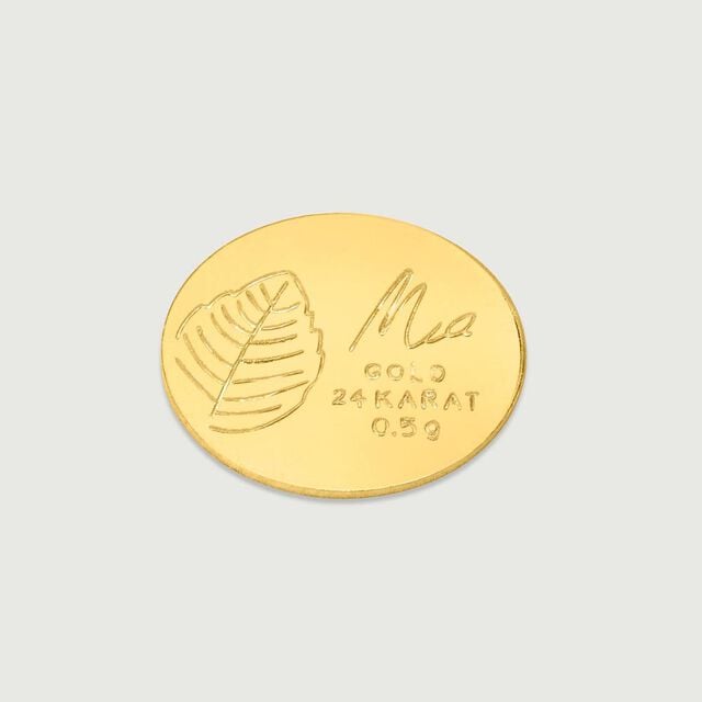 Half Gram 24 Karat Tulsi Coin,,hi-res image number null