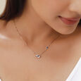 14KT Yellow Gold Sparkling Evil Eye Diamond Necklace,,hi-res view 1