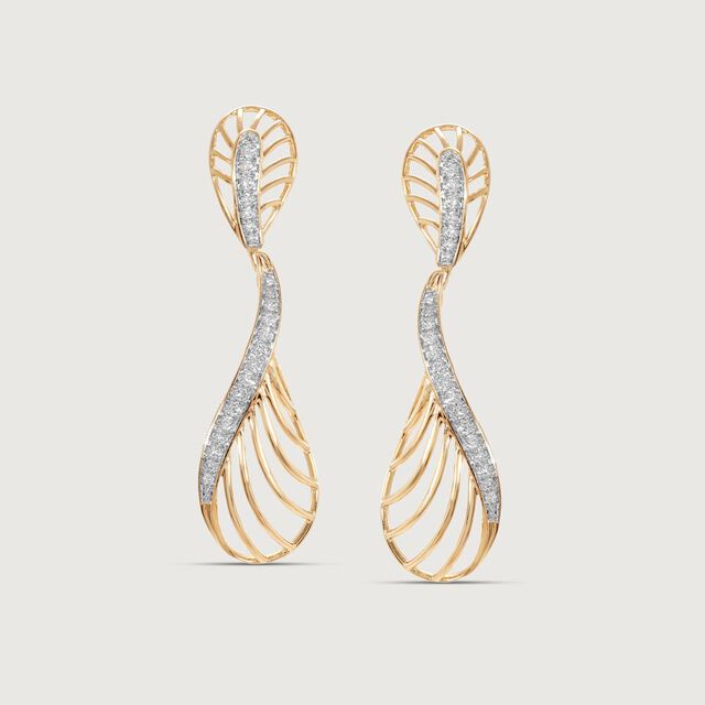 Lustrous Line Diamond Drop Earrings,,hi-res image number null