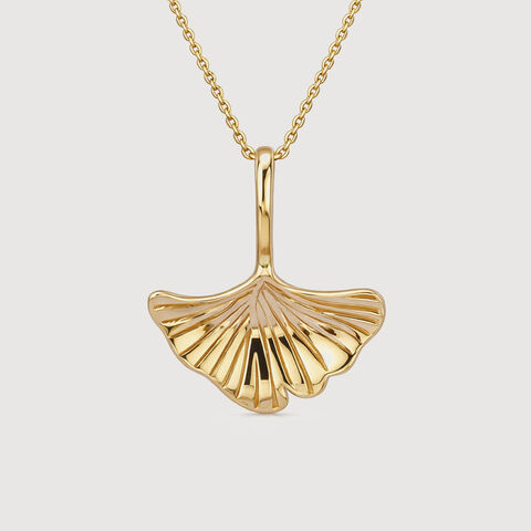Ginkgo Leaf Gold Pendant