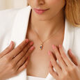 Radiant Elegance 18KT Chain Blue Sapphire Pendant with chain,,hi-res view 2