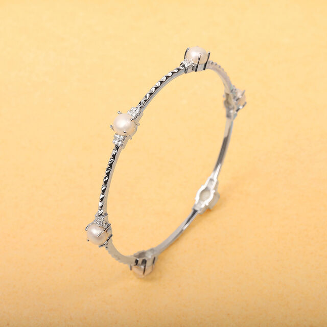 Heavenly Pearl Silver Bangle,,hi-res image number null