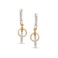 14 KT Attractive Rose Gold Diamond Drop Earrings,,hi-res view 1