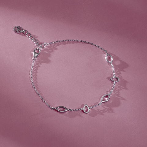 Delicate Leaflet Silver Bracelet