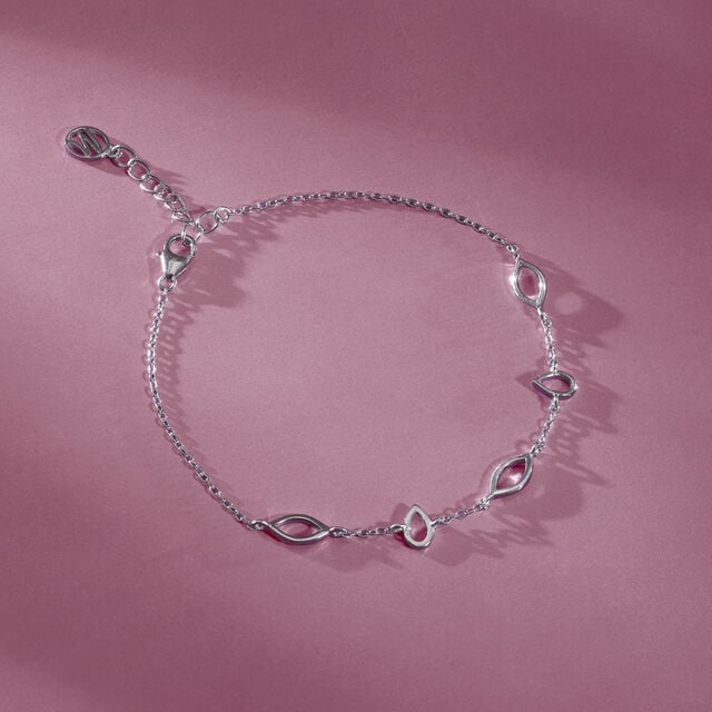 Delicate Leaflet Silver Bracelet,,hi-res image number null