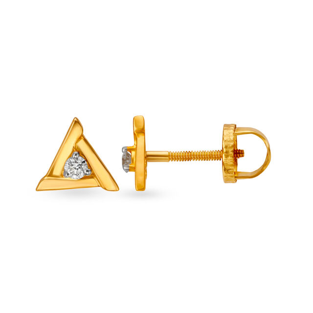 Delta Diamond Stud Earrings,,hi-res view 2