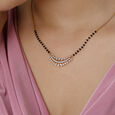 Crescent Sparkle Gold and Diamond Mangalsutra,,hi-res view 2