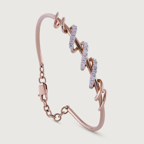 Twisted Blend Diamond & Gold Bangle