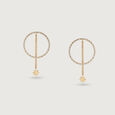 Dangle Star 14KT Gold & Diamond Drop Earrings,,hi-res view 3