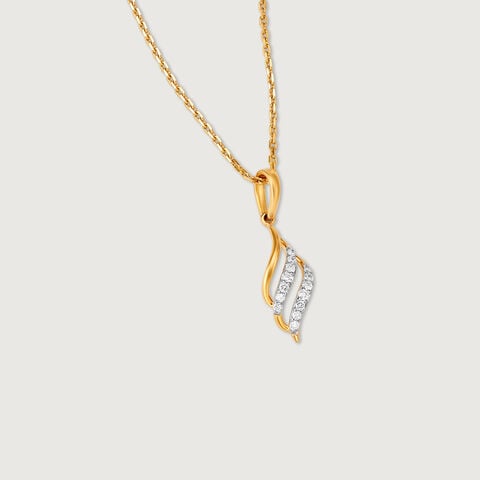 Flowing Wave Gold & Diamond Pendant