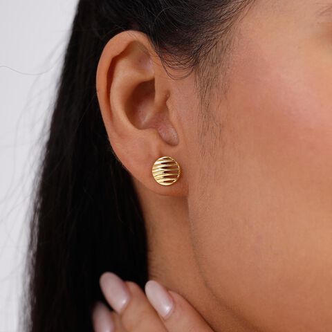 Linear Glow Gold Stud Earrings