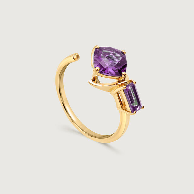 Sovereign Sparkle 14KT Amethyst  Finger Ring,,hi-res image number null