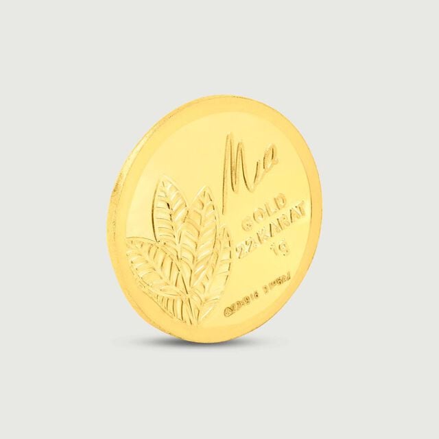 1 GM 22 Karat  Sublime Mango Leaf Gold Coin,,hi-res image number null