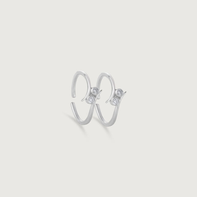 Whirl Glow Silver Toe Rings,,hi-res image number null