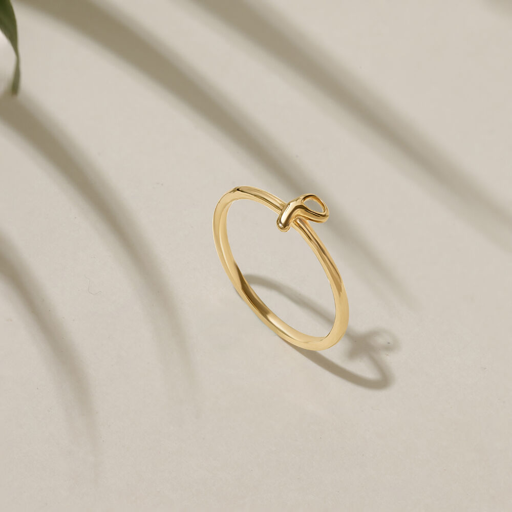 Buy Letter P 14KT Yellow Gold Initial Ring Online Mia by Tanishq