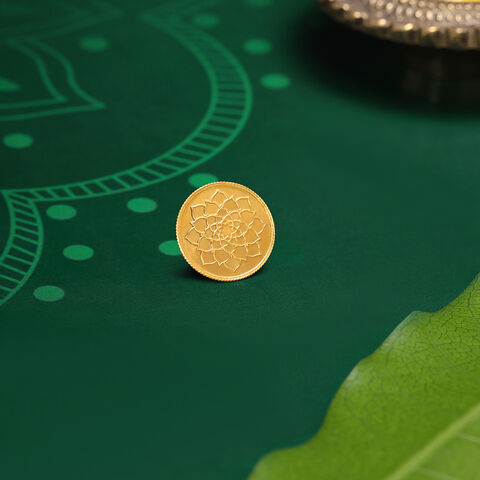 2 GM 22 Karat Stunning Lotus Gold  Coin