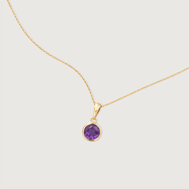 Refined Dainty Amethyst Gold Pendant,,hi-res image number null