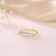 Bold Lines Gold & Diamond Finger Ring,,hi-res view 1
