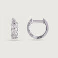 Classic Sleek Gold & Diamond Hoop Earrings,,hi-res view 4