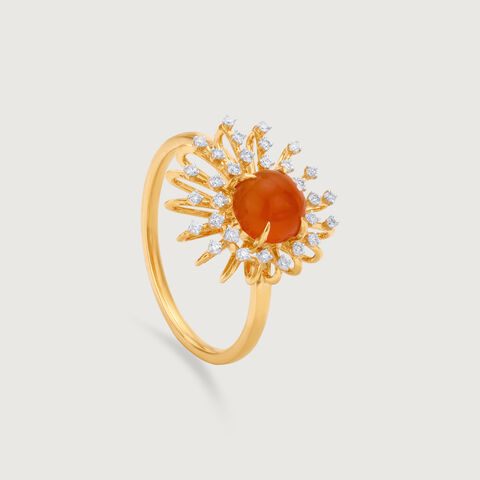 Solar Bloom Carnelian & Diamond Ring
