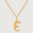 Letter Perfect 'E' Gold Pendant,,hi-res view 3