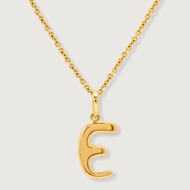 Letter Perfect 'E' Gold Pendant,,hi-res image number null