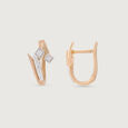 Groovy Glimmer Gold & Diamond Hoop Earrings,,hi-res view 3