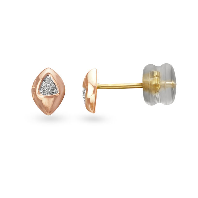 14KT Yellow Gold Diamond Stud Earrings,,hi-res image number null