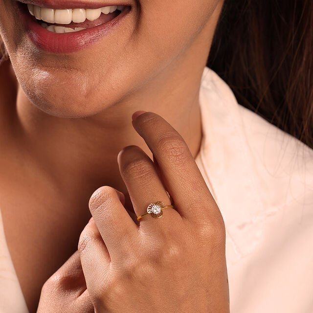 Petal Brilliance 14 Kt Gold & Diamond Ring,,hi-res image number null
