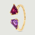 Dynamic Contrasting Amethyst and Garnet Ring,,hi-res view 2