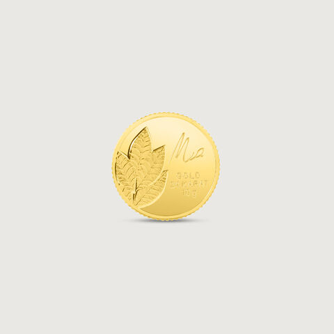 10 gm 24 Karat Mango Leaf Gold Coin (9999 Purity)
