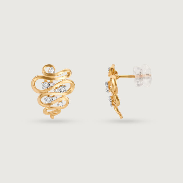 Gleaming Brook 14 Kt Gold & Diamond Stud Earrings,,hi-res image number null