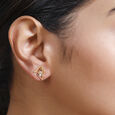 14KT Yellow and White Gold Triangle Dazzle Diamond Stud Earrings,,hi-res view 3