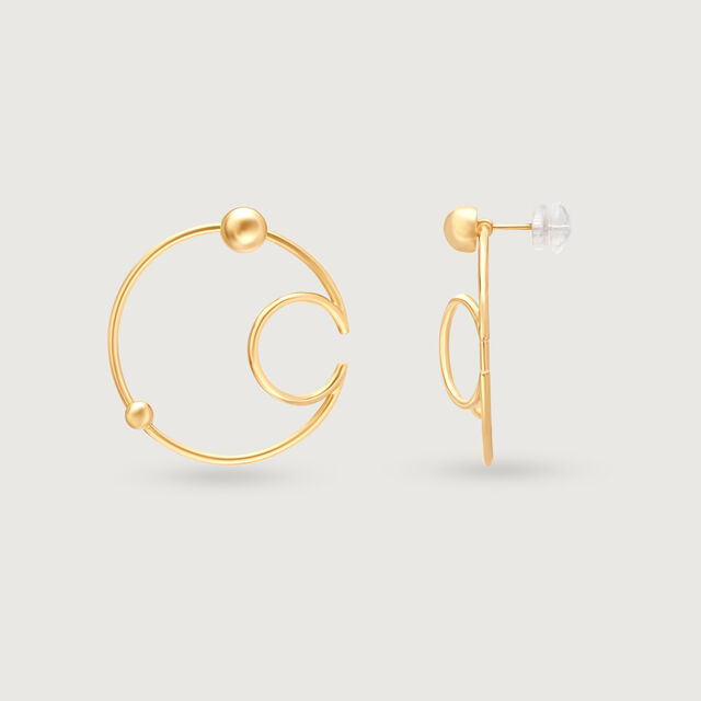 Starship Sparklers 14KT Yellow Gold Orbit-Inspired Stud Earring,,hi-res image number null