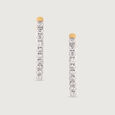 Sleek Edgy Gold & Diamond Hoop Earrings,,hi-res view 3