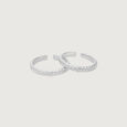 Sleek Braid Silver Toe Rings,,hi-res view 4