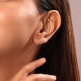 Golden Surf 14 Kt Gold & Diamond Stud Earrings,,hi-res view 2