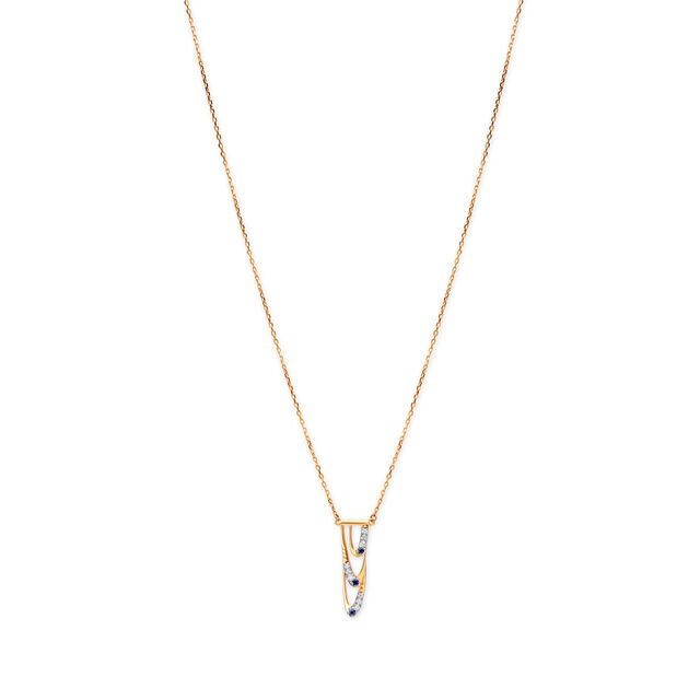 14KT Yellow Gold Sapphire Dreams Diamond Necklace,,hi-res view 2