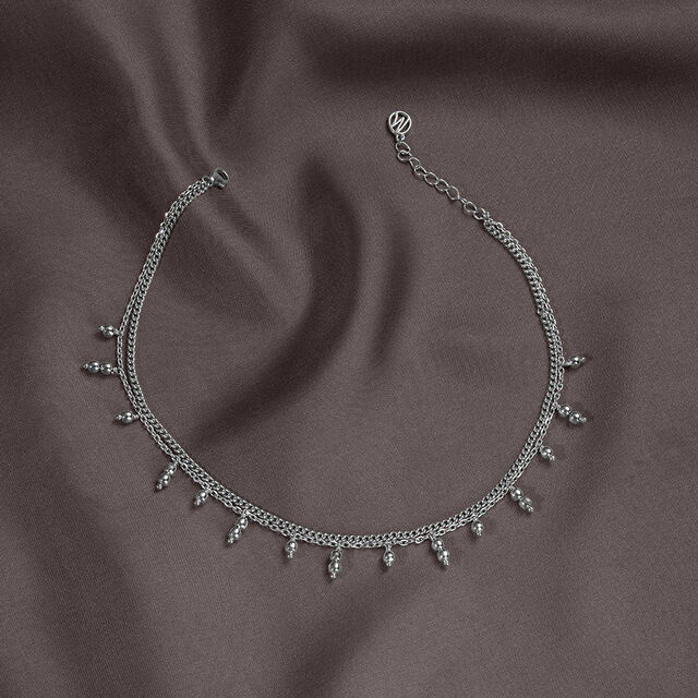 Chic Fringe Silver Anklet,,hi-res image number null